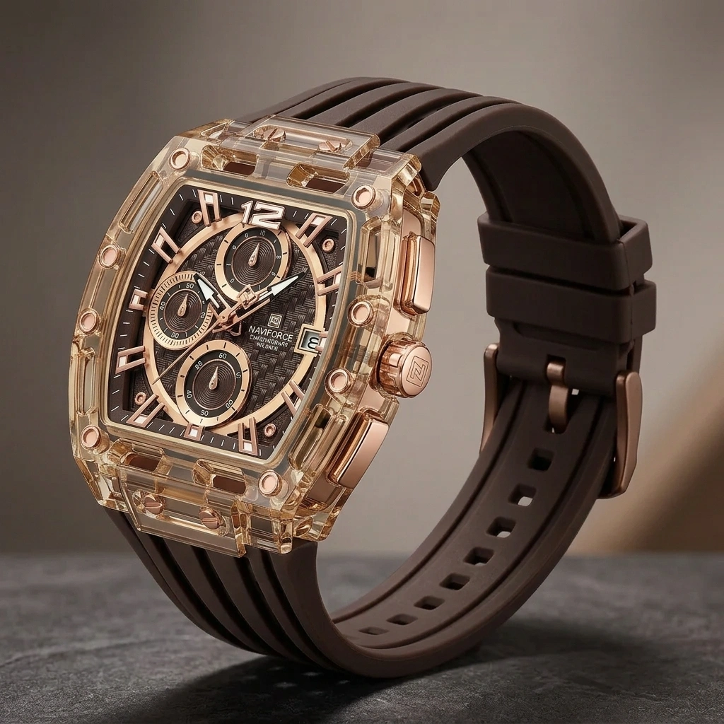 Naviforce 7105 Tonneau Quartz Watch