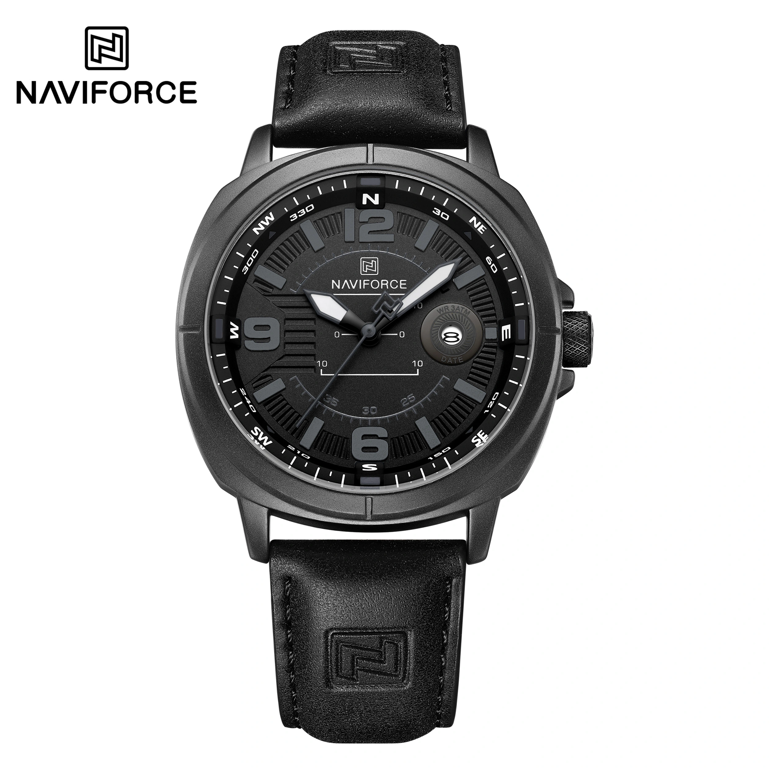 Naviforce 8078 Casual Quartz Watch With Leather Strap