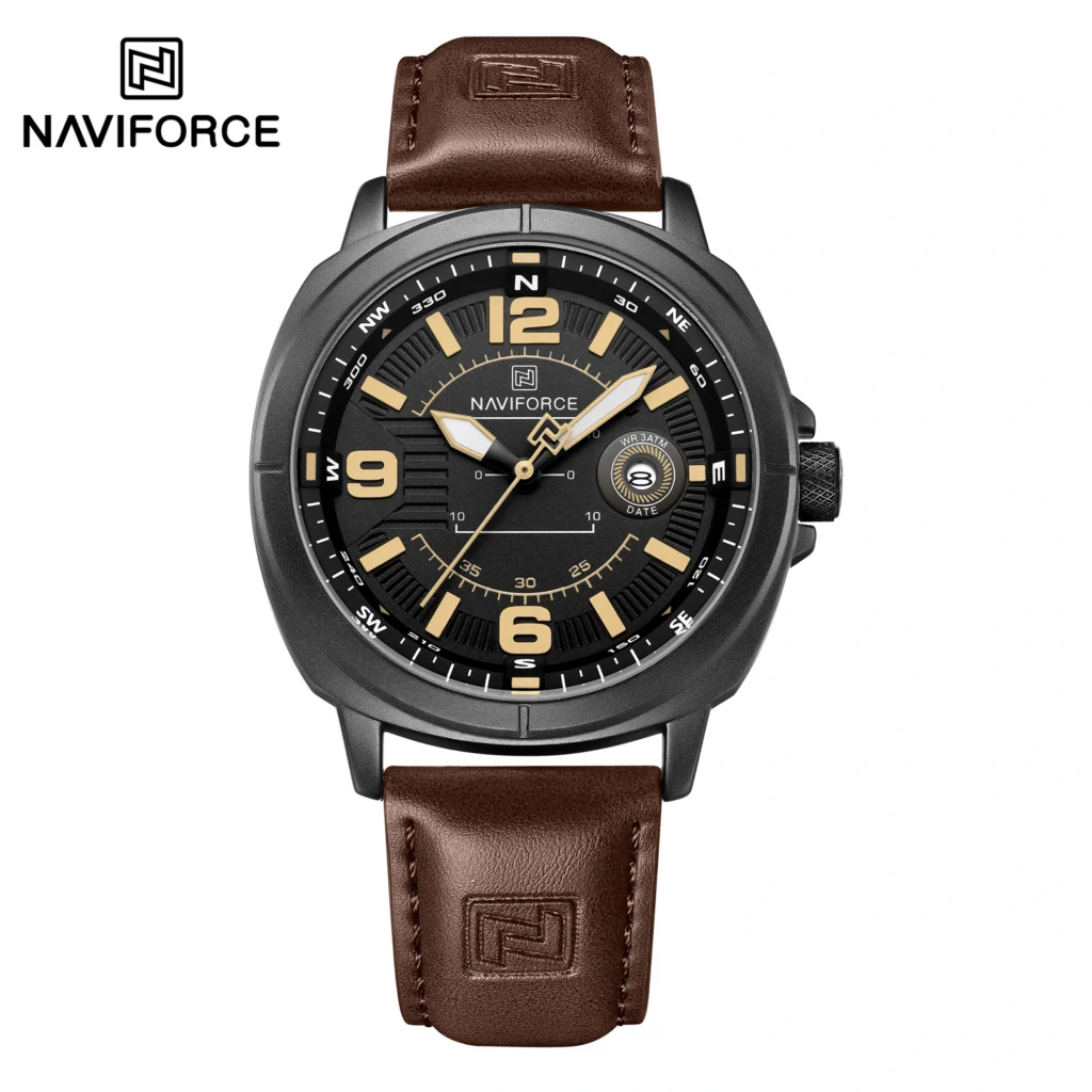 Naviforce 8078 Quartz Leather Strap Men's Watch