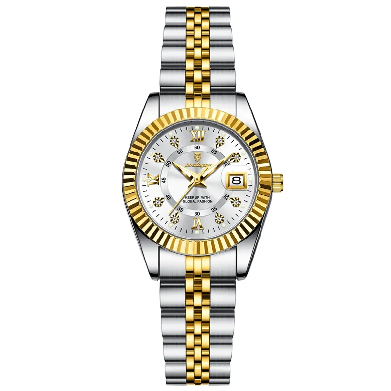 Poedagar 780 Series Silver/Gold Women's Quartz Watch