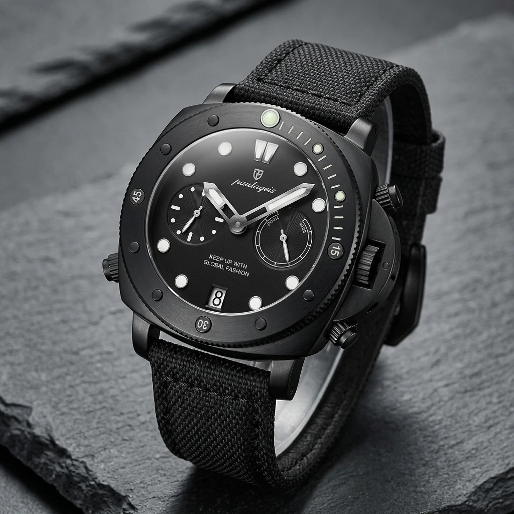 Poedagar 690 Quartz Canvas Strap Watch