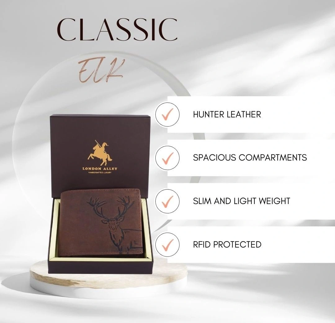 London Alley Elk Vintage RFID Leather Wallet