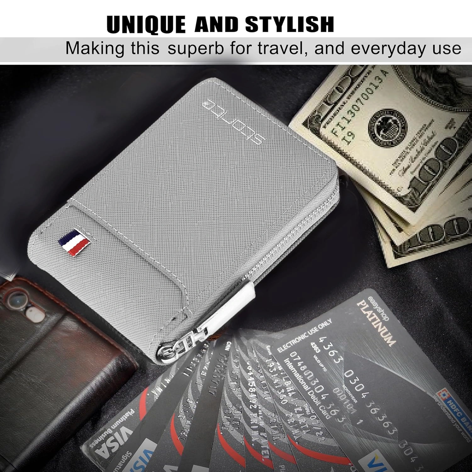 Storite PU Leather Card Holder Money Wallet