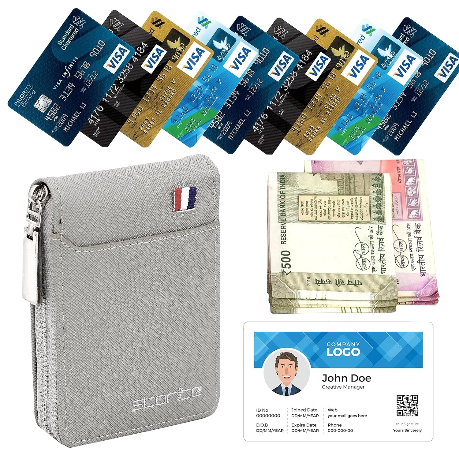 Storite PU Leather Card Holder Money Wallet