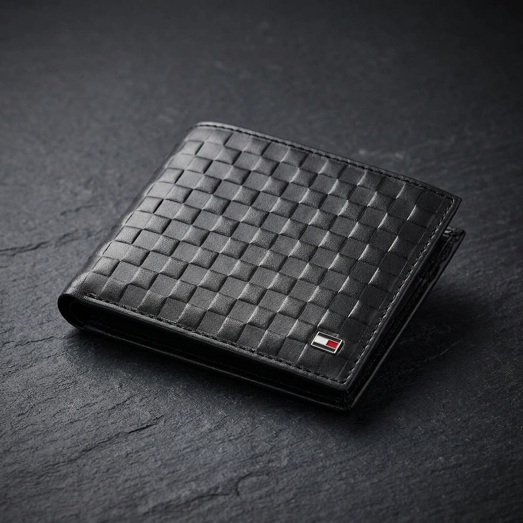 Tommy Hilfiger Castell Leather Woven Coin Wallet