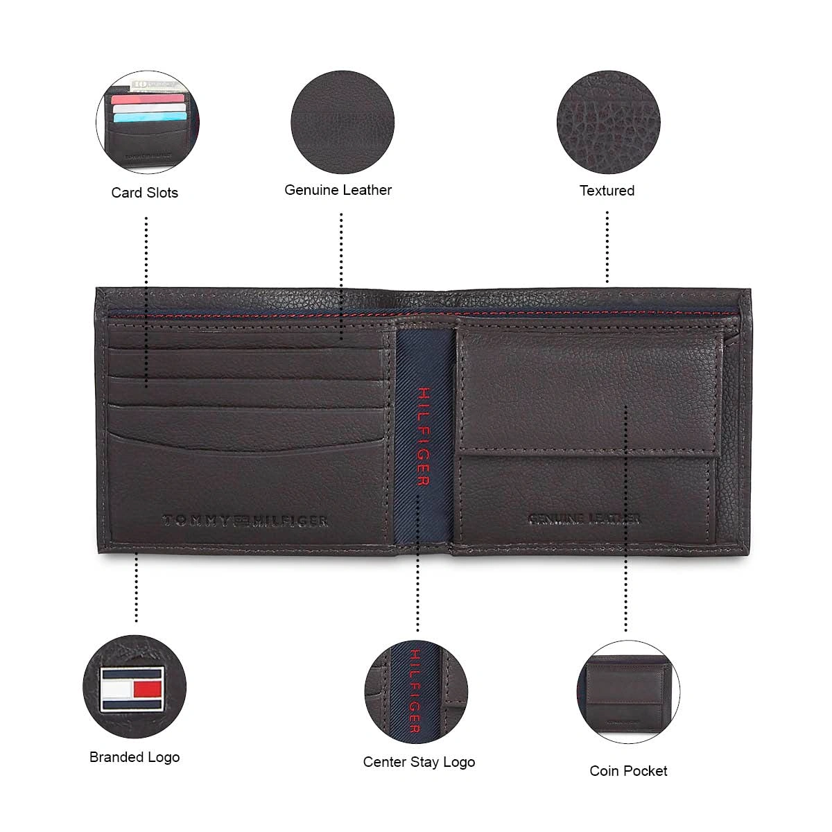 Tommy Hilfiger Claxton Brown Men's Leather Wallet