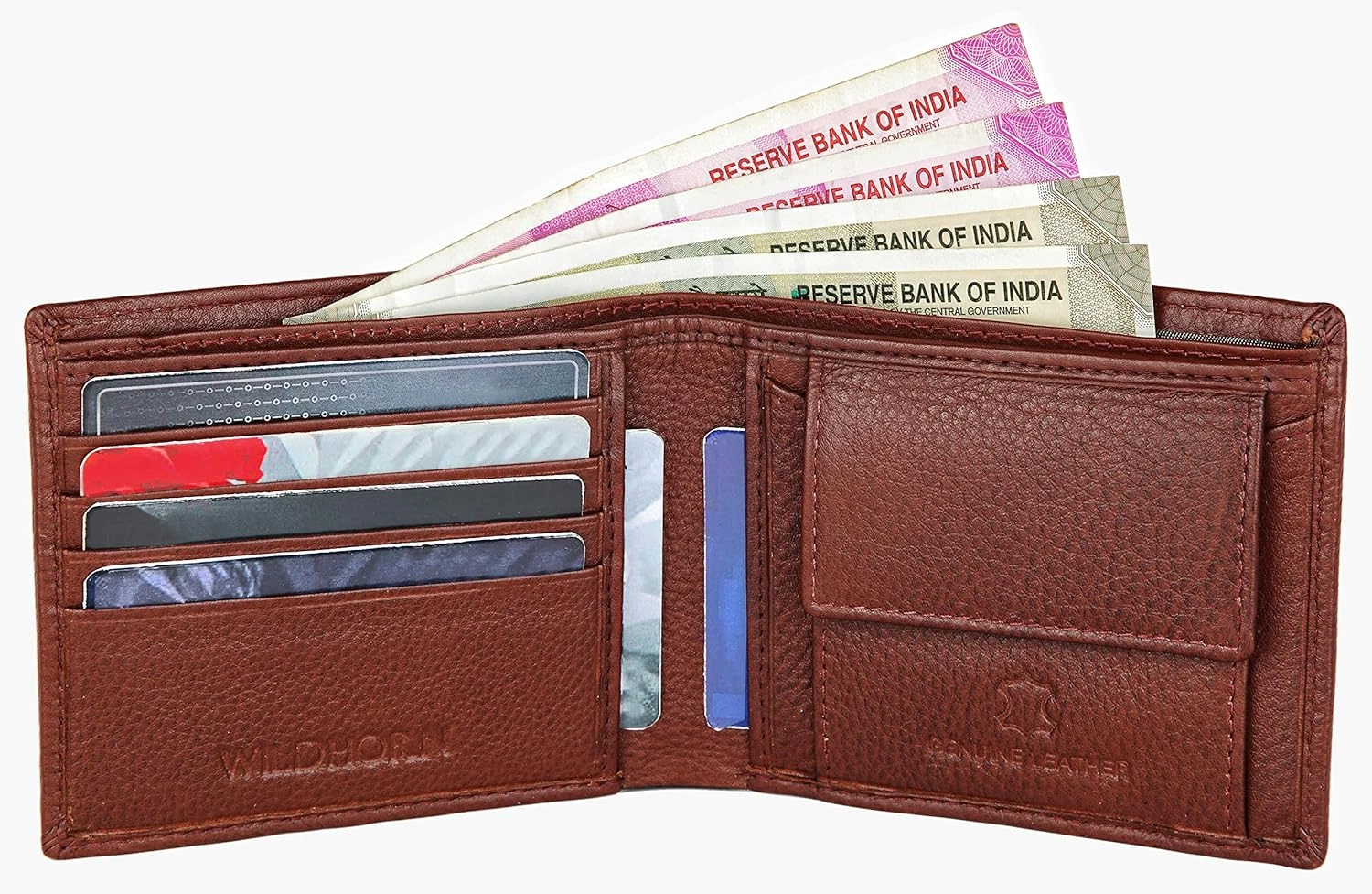 WildHorn Genuine Leather Slim Bifold RFID Wallet