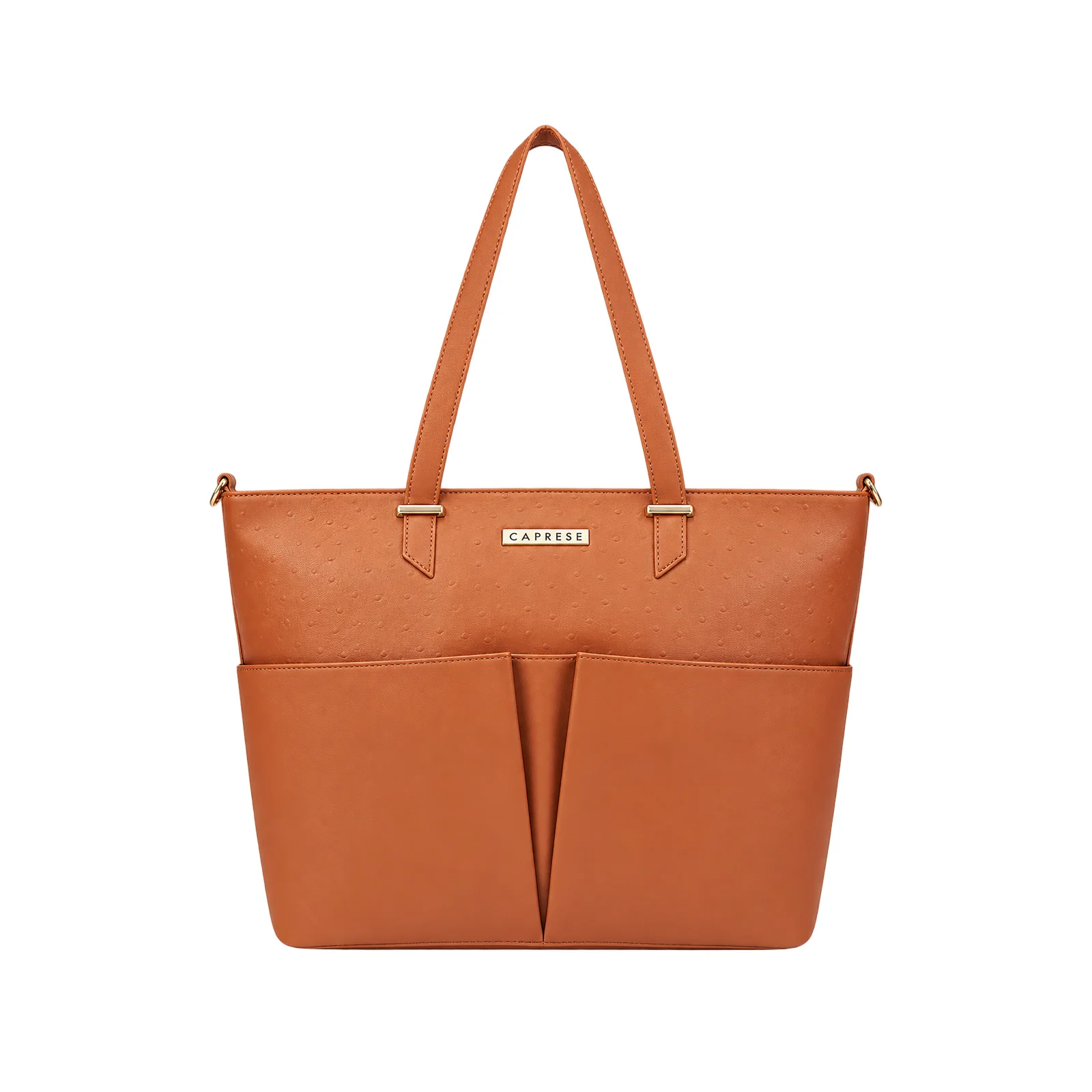 Caprese Ostrich Large Detachtable Strap Tote Bag
