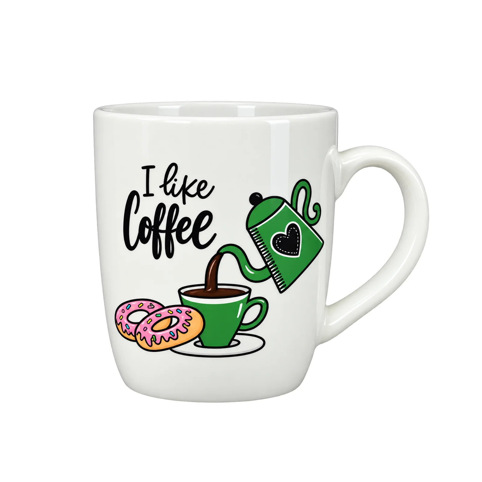 coffee-donut-doodle-graphic-ceramic-mug-150ml-sri-lanka-ceylon-trends-lk