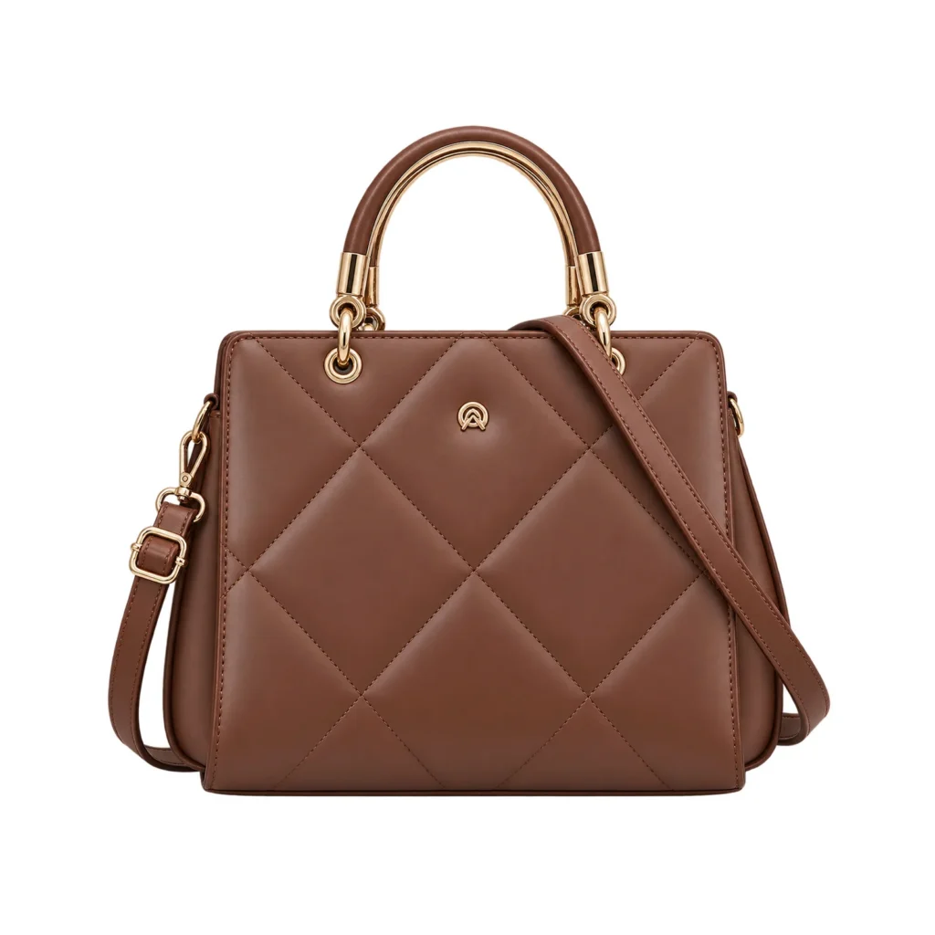 Martucci Women’s Quilted Faux Leather Satchel Handbag